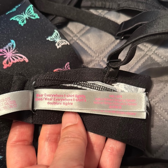 PINK Victoria's Secret Black and Multicolor Butterfly Bras Set of 4 - Picture 4 of 5